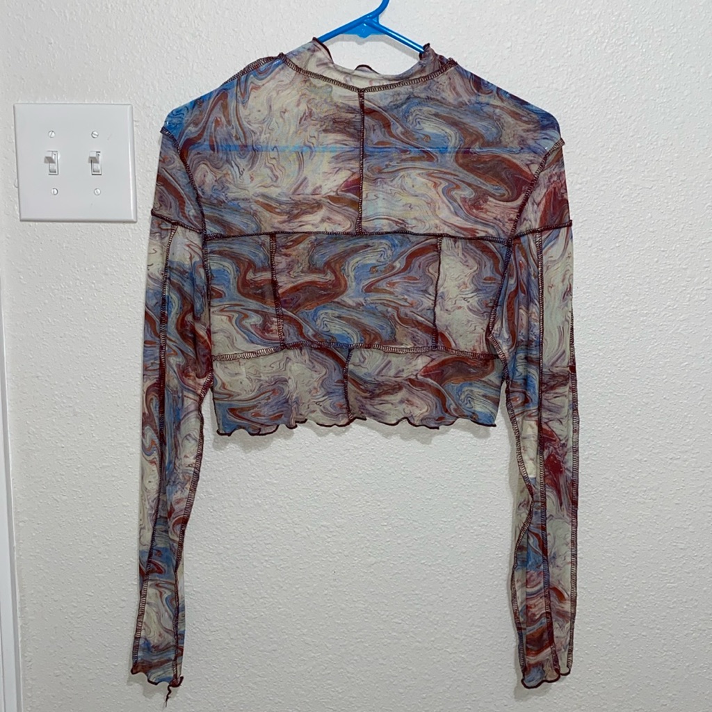 Mesh Marble Patchwork Top